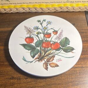 UGC Strawberry Floral Decorative Plate